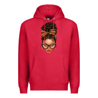 Cardinal Light skin afro messy bun leopard bow Premium Hoodie - texasbilliewilder
