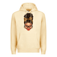 Pina Colada Light skin afro messy bun leopard bow Premium Hoodie - texasbilliewilder