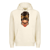 Tofu Light skin afro messy bun leopard bow Premium Hoodie - texasbilliewilder