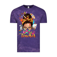 Cloud Purple art teacher messy bun Vintage Tee - NancyCooperArtShop