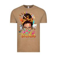 Vintage Coffee art teacher messy bun Vintage Tee - NancyCooperArtShop