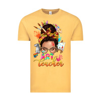 Vintage Mustard art teacher messy bun Vintage Tee - NancyCooperArtShop