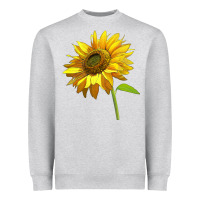 Heather Grey sunflower Heavyweight Sweatshirt - LillyAllenDesigns