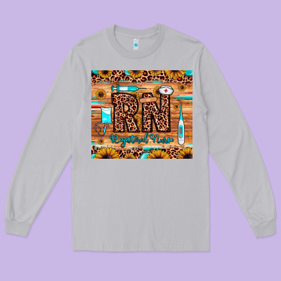 Rn Registered Nurse Long Sleeve Tee Designed By Jahusdesignshop