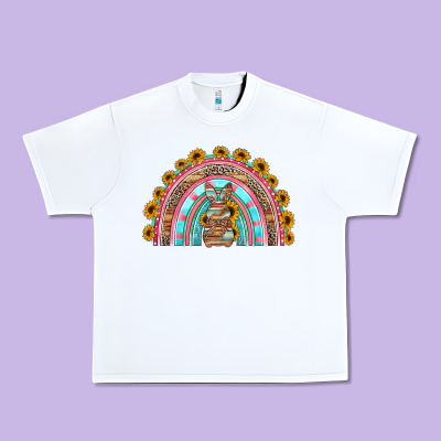 Western Easter Rainbow Urban Heavy Tee Designed By Jasminsmagicworld