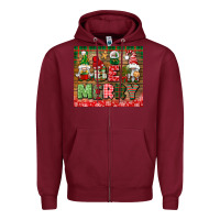 Burgundy be merry tumbler Zipper Hoodie - BundleAndBundleShop