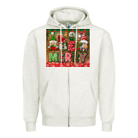 Oatmeal Heather be merry tumbler Zipper Hoodie - BundleAndBundleShop