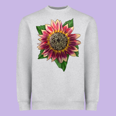 Crimson Blaze Sunflower Heavyweight Sweatshirt Designed By Lillyallendesigns