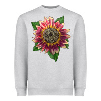 Heather Grey crimson blaze sunflower Heavyweight Sweatshirt - LillyAllenDesigns