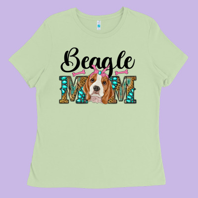 Western Beagle Mom Ladies Tee Designed By Ranaportraitstore