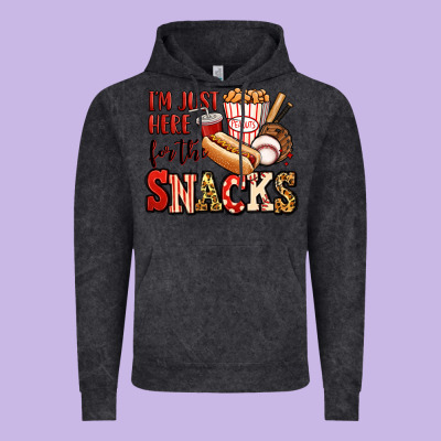 I'm Just Here For The Snacks Baseball Vintage Hoodie Designed By Jasminsmagicworld