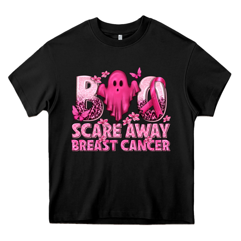 Boo Scare Away Breast Cancer Heavy Core Tee by texasbilliewilder | Teevron