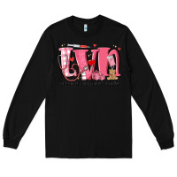 Black lvn licensed vocational nurse valentine's day Long Sleeve Tee - MaliasSmallBusiness