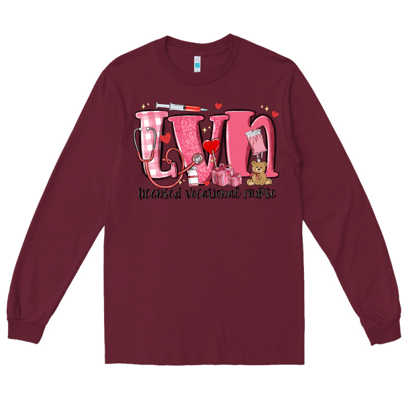 Lvn Licensed Vocational Nurse Valentine's Day Long Sleeve Tee by MaliasSmallBusiness | Teevron