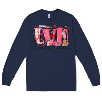 Navy lvn licensed vocational nurse valentine's day Long Sleeve Tee - MaliasSmallBusiness