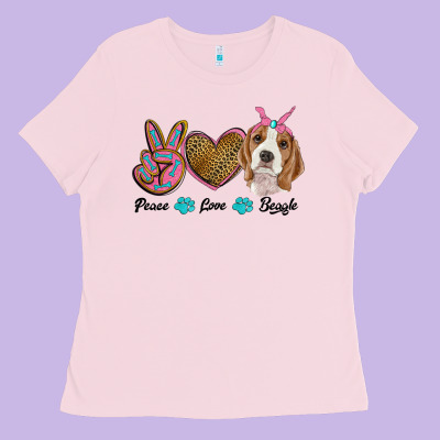 Peace Love Beagle Ladies Tee Designed By Ranaportraitstore