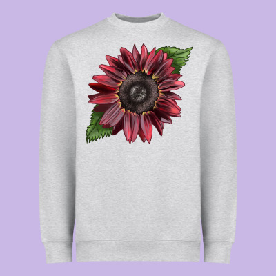 Chocolate Sunflower Heavyweight Sweatshirt Designed By Lillyallendesigns
