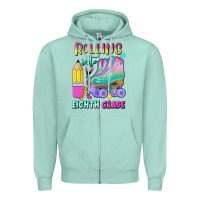 Seafoam rolling into eighth grade Zipper Hoodie - BundleAndBundleShop