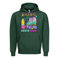 Sports Green rolling into eighth grade Zipper Hoodie - BundleAndBundleShop