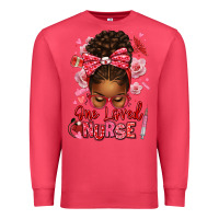 Cardinal one loved nurse afro messy bun Premium Sweatshirt - texasbilliewilder