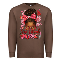 Chestnut one loved nurse afro messy bun Premium Sweatshirt - texasbilliewilder