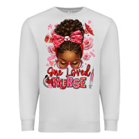 Dove Grey one loved nurse afro messy bun Premium Sweatshirt - texasbilliewilder