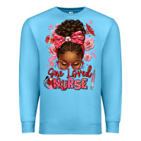 Ocean Blue one loved nurse afro messy bun Premium Sweatshirt - texasbilliewilder