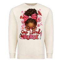 Sandshell one loved nurse afro messy bun Premium Sweatshirt - texasbilliewilder