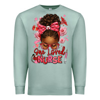 Seafoam one loved nurse afro messy bun Premium Sweatshirt - texasbilliewilder