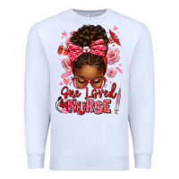 White one loved nurse afro messy bun Premium Sweatshirt - texasbilliewilder