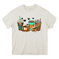 Cream skeleton coffee cups Heavy Core Tee - Zillion Design Studio