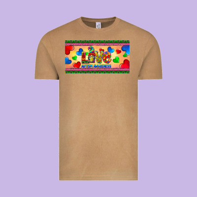 Love Autism Awareness License Plate Template Vintage Tee Designed By Barkaloodesign
