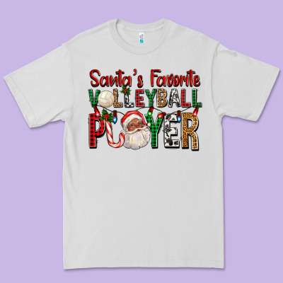 Afro Santa's Favorite Volleyball Player For Christ Premium Tee Designed By Fadigitalartstudio