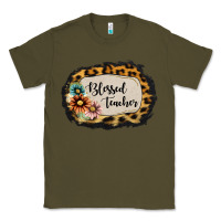 Army Green Blessed Teacher Classic Tee - Jasminsmagicworld