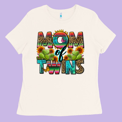 Mom Of Twins Ladies Tee Designed By Zillion Design Studio