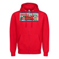 Red christmas is coming license plate Zipper Hoodie - BundleAndBundleShop