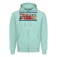 Seafoam christmas is coming license plate Zipper Hoodie - BundleAndBundleShop