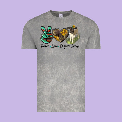Peace Love Dorper Sheep Vintage Tee Designed By Lillyallendesigns