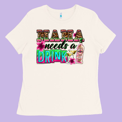 Mama Needs A Drink Ladies Tee Designed By Zillion Design Studio