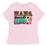 Bubblegum Pink mama needs a drink Ladies Tee - Zillion Design Studio