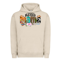 Pigment French Oak Blessed Mama Urban Hoodie - CowCowDesign
