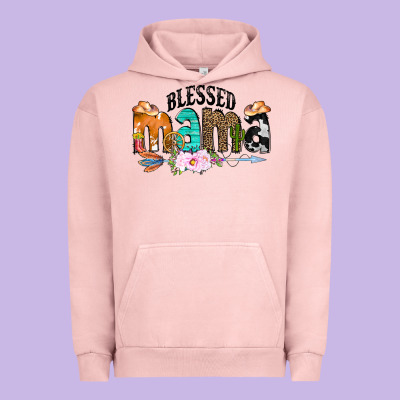 Blessed Mama Urban Hoodie Designed By Cowcowdesign