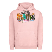 Pigment Salmon Blessed Mama Urban Hoodie - CowCowDesign
