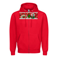 Red noel Zipper Hoodie - BundleAndBundleShop