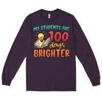 Plum my students 100 days brighter Long Sleeve Tee - MaliasSmallBusiness