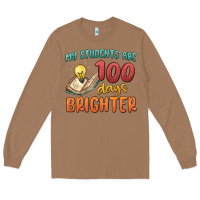 Toasted Coconut my students 100 days brighter Long Sleeve Tee - MaliasSmallBusiness