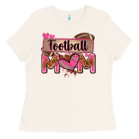 Bone football mom with leopard Ladies Tee - Zillion Design Studio