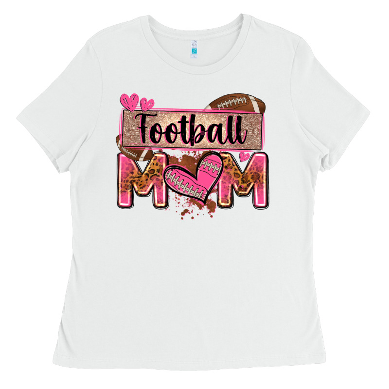 Football Mom With Leopard Ladies Tee by Zillion Design Studio | Teevron