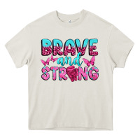 Cream Brave and Strong Heavy Core Tee - texasbilliewilder