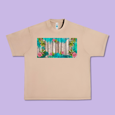 Western Floral  License Plate Template Urban Heavy Tee Designed By Barkaloodesign